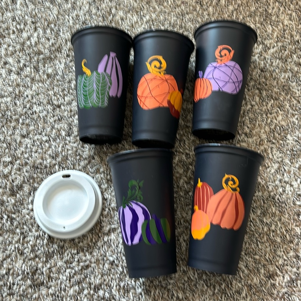 Starbucks pumpkins Halloween fall 16 oz reusable cups bundle